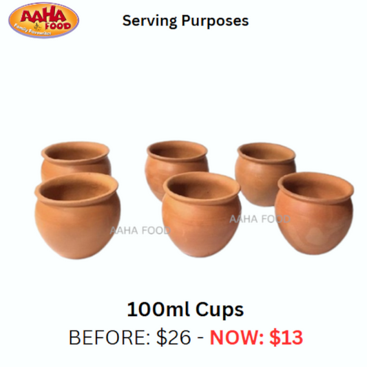 Clay Cups 100ml (6 Pack)