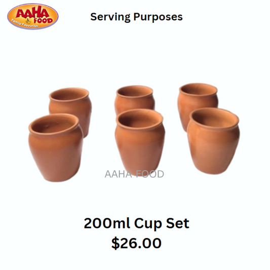 Clay Cups Set 200ml (6 Pack)