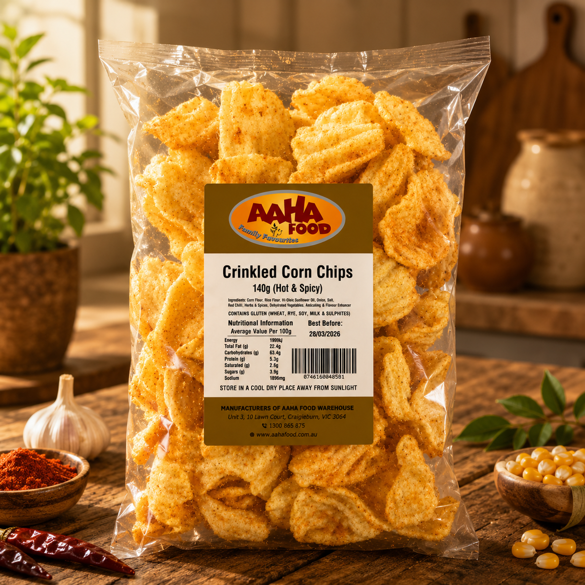 Crinkled Corn Chips (Hot n Spicy)